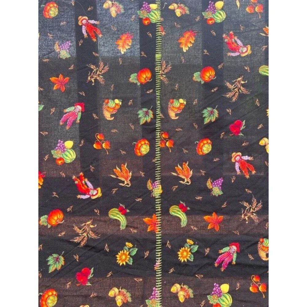 Vintage Sharon Kessler Concord Fall Thanksgiving Harvest Fabric HUGE 14ft by 58